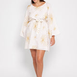 India Short Dress - White/Gold