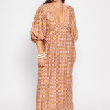 Evelyn Dress - Off White/Brown