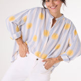 Ella Soleil Blouse - Blue/Yellow