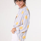 Ella Soleil Blouse - Blue/Yellow