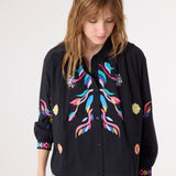 Ali Blossom Black Shirt - Black/Multi