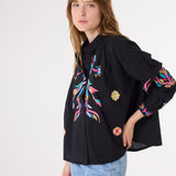 Ali Blossom Black Shirt - Black/Multi