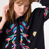 Ali Blossom Black Shirt - Black/Multi