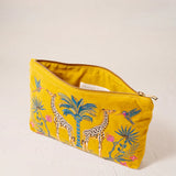 Wild Giraffe Palm Everyday Pouch - Mustard Yellow