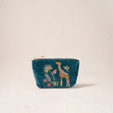 Wild Giraffe Palm Coin Purse - Rich Blue