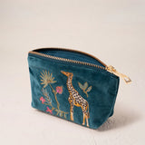 Wild Giraffe Palm Coin Purse - Rich Blue