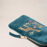 Wild Giraffe Palm Glasses Case - Rich Blue