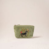 Wild Zebra Palm Coin Purse - Olive