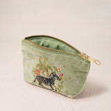 Wild Zebra Palm Coin Purse - Olive