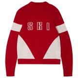 Contrast Ski Turtle Jumper - Red/White