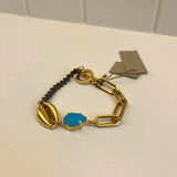 Alkyoni Bracelet - Gold/Aqua