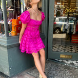 Ayiak Short Dress - Hot Pink