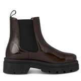 Sanna Chelsea Patent Boots - Chocolate