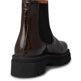 Sanna Chelsea Patent Boots - Chocolate