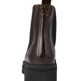 Sanna Chelsea Patent Boots - Chocolate