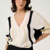 GZalpha Cardigan - Ivory/Butter Yellow