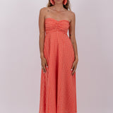 Amelie Dress - Coral Gingham