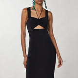 Long Cut-out Dress - Black