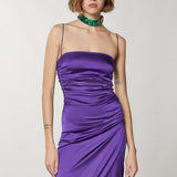 Satin Midi Dress - Sexy Violet